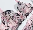 Sexy Lingerie Women Sexy Embroidery Lace Three Points with Cutout Seductive Set