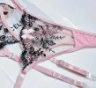 Sexy Lingerie Women Sexy Embroidery Lace Three Points with Cutout Seductive Set