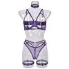 Lingerie Sexy Temptation Complex Shoulder Strap Interwoven Four Piece Suit Steel Ring Sexy Uniform